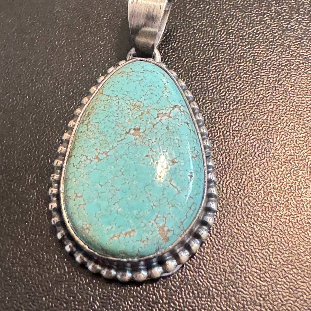 Scott Skeets Navajo Handmade Sterling Silver Royston Turquoise Pendant